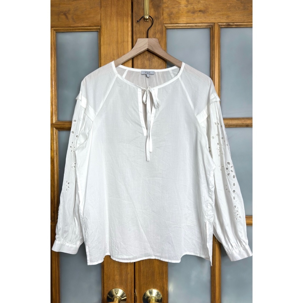 RAILS Dari Long Sleeve Blouse Beach White Eyelet